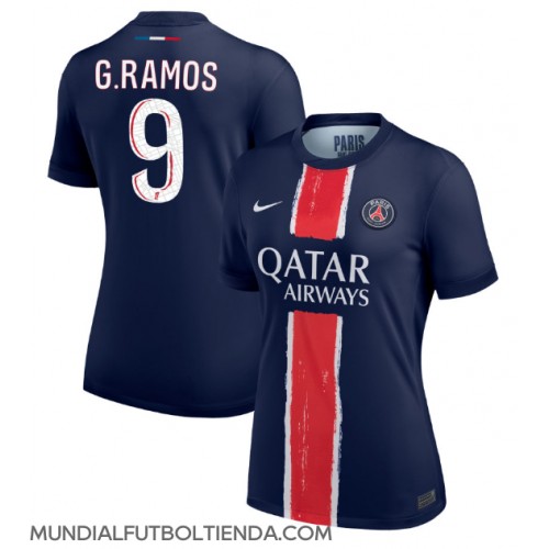 Camiseta Paris Saint-Germain Goncalo Ramos #9 Primera Equipación Replica 2024-25 para mujer mangas cortas